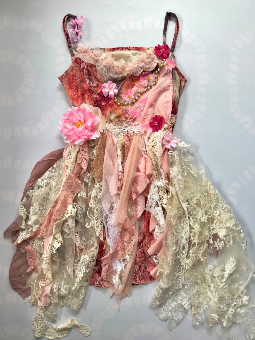 Pink Floral Lace Fairy Costume/dress